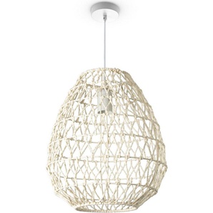 Paco Home Pendelleuchte KAGEEG, ohne Leuchtmittel, Rattan Optik Boho Esszimmerlampe E27 Skandi