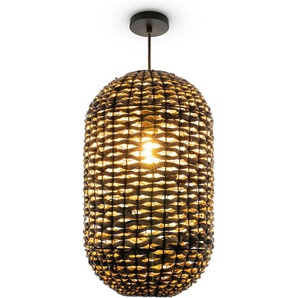 Paco Home Pendelleuchte KAGLONG, ohne Leuchtmittel, Rattan Optik Pendelleuchte Korblampen Hängend Wohnzimmer Boho Natur