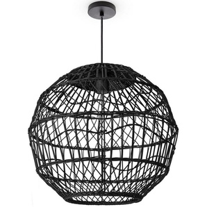 Paco Home Pendelleuchte MAITE, ohne Leuchtmittel, Rattan Hängeleuchte Korblampe Rund E27 Boho Stil Modern Wohnzimmer