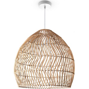 Paco Home Pendelleuchte ORNA, ohne Leuchtmittel, Pendellampe Rattan Korb Boho Modern Esszimmerlampe Natur Vintage E27