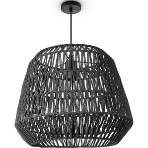 Paco Home Pendelleuchte POMI, ohne Leuchtmittel, Pendelleuchte Korb Lampe Esszimmerlampe Rattan Papier Boho E27