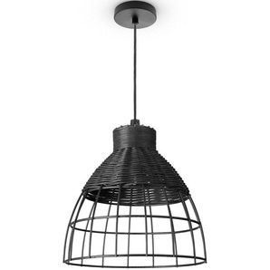 Paco Home Pendelleuchte PUCU, ohne Leuchtmittel, Korb Lampe LED Hängeleuchte Rattan Esszimmerlampe Boho E27 Vintage