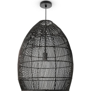 Paco Home Pendelleuchte VIHMA, ohne Leuchtmittel, Rattan Pendelleuchte Esstischlampe Natürlich LED Boho Rustikal E27