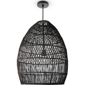 Paco Home Pendelleuchte VIHMO, ohne Leuchtmittel, Rattan Pendelleuchte Wohnzimmer Natur LED Boho Rustikal Korb E27