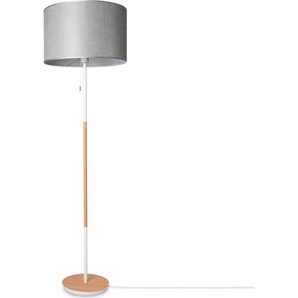 Paco Home Stehlampe EK CA UNI COLOR, ohne Leuchtmittel, Stoffschirm Wohnzimmer Skandi Standleuchte E27 Einfarbig Stofflampe