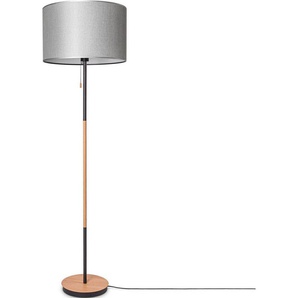 Paco Home Stehlampe EKO CANVAS UNI COLOR, ohne Leuchtmittel, Stoffschirm Wohnzimmer Skandi Standleuchte E27 Einfarbig Stofflampe