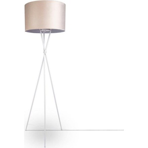 Paco Home Stehlampe Kate uni Color, ohne Leuchtmittel, Wohnzimmer Dreibein Standleuchte Velour Höhe 177,5cm Filigran E27