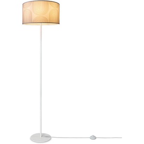 Paco Home Stehlampe Luca Pillar, ohne Leuchtmittel, Wohnzimmer Stehlampe Mit Schirm Büro Modern Retro Muster E27