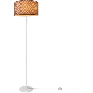 Paco Home Stehlampe Luca Stella, ohne Leuchtmittel, Standleuchte Stoff Lampenschirm Retro Vintage E27 Textilschirm