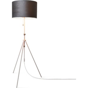 Paco Home Stehlampe Naomi uni Color, ohne Leuchtmittel, Wohnzimmer Höhenverstellbar 121,5 bis 176,5 cm Zugschalter Velour