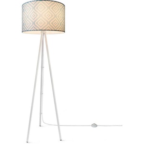 Paco Home Stehlampe Trina Stella, ohne Leuchtmittel, Dreibein Modern Stofflampenschirm Vintage Design Textil Wohnzimmer