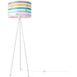 Paco Home Stehlampe TRINA TWEET 462 STRI, ohne Leuchtmittel, Kinderlampe Kinderzimmer Streifen Regenbogen Hell Bunt Pastell E27