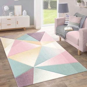 Paco Home - Teppich Kurzflor Modern Trendig Pastell Geometrisches Design Inspiration Multi 200x280 cm