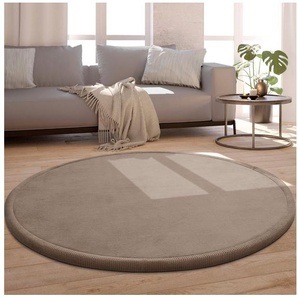 Paco Home Teppich Tatami 475, rund, Höhe: 24 mm, Kurzflor, Uni Farben, mit Memory Foam, waschbar