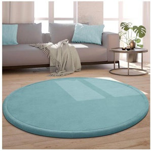 Paco Home Teppich Tatami 475, rund, Höhe: 24 mm, Kurzflor, Uni Farben, mit Memory Foam, waschbar