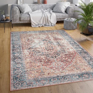 Paco Home - Teppich Wohnzimmer Flachgewebe Orient Marokkanisch Ornamente Vintage Waschbar 120x160 cm, Bunt 3