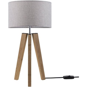 Paco Home Tischleuchte Canvas uni Color, ohne Leuchtmittel, Stehlampe Vintage Fuß LED Lampe Wohnzimmer Skandinavischer Stil E27