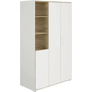 Paidi Babykleiderschrank Lieven, Weiß, Eiche, Holzwerkstoff, 5 Fächer, 125.9x203.6x54.8 cm, GS-geprüft, Blauer Engel, Goldenes M, Babymöbel, Babykleiderschränke