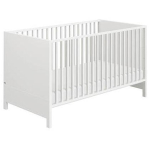 Paidi Gitterbett Olli Babybett, Weiß, Holzwerkstoff, 144.6x76.3 cm, Blauer Engel, Goldenes M, zum Juniorbett umbaubar, höhenverstellbar, Sitzsofa Lattenrost inklusive, Babymöbel, Babybetten, Gitterbetten