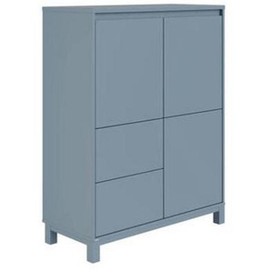 Paidi Highboard Olli Highboard 2T2S, Blau, Holzwerkstoff, 4 Fächer, 2 Schubladen, 94.8x119.7x40.1 cm, Blauer Engel, Goldenes M, Wohnzimmer, Kommoden & Sideboards, Highboards