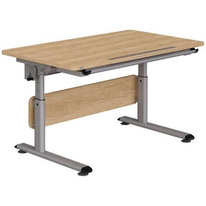 Paidi Jugendschreibtisch, Silber, Eiche, Metall, Holzwerkstoff, rechteckig, Kufe, 70x53-79x120 cm, Arbeitszimmer, Schreibtische, Jugend- & Kinderschreibtische