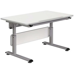 Paidi Jugendschreibtisch, Silber, Weiß, Metall, Holzwerkstoff, rechteckig, Kufe, 70x53-79x120 cm, Arbeitszimmer, Schreibtische, Jugend- & Kinderschreibtische