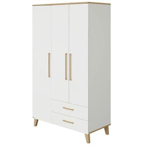 PAIDI Kleiderschrank Oscar - weiß - Materialmix - 123,5 cm - 206 cm - 55,9 cm | Möbel Kraft