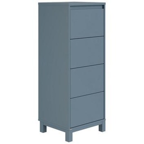 Paidi Kommode Olli Highboard 4S, Blau, Holzwerkstoff, 4 Schubladen, 48.4x119.7x40.1 cm, Blauer Engel, Goldenes M, Typenauswahl, Beimöbel erhältlich, stehend, Garderobe, Garderoben Kommoden