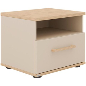 Paidi Nachtschrank Malio, Natur, Beige, Holzwerkstoff, 1 Schubladen, 48.4x40.2x39.6 cm, Blauer Engel, Goldenes M, Schlafzimmer, Nachttische