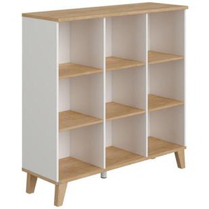 Paidi Regal Oscar, Weiß, Eiche, Holzwerkstoff, 123.5x120.6x39.9 cm, Blauer Engel, Goldenes M, Arbeitszimmer, Büroregale, Bücherregale