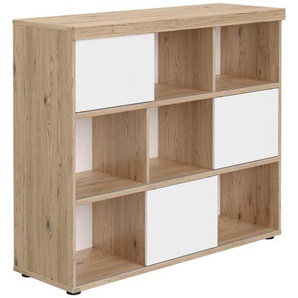 Paidi Standregal, Weiß, Eiche, Holzwerkstoff, 2 Fächer, 126.9x109.7x42.6 cm, Beimöbel erhältlich, Arbeitszimmer, Büroregale, Bücherregale