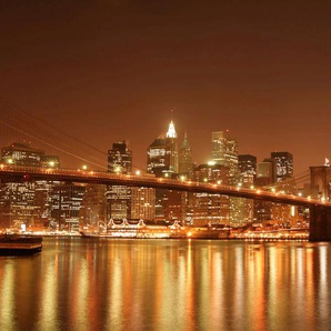 Papermoon Fototapete Brooklyn Bridge bei Nacht