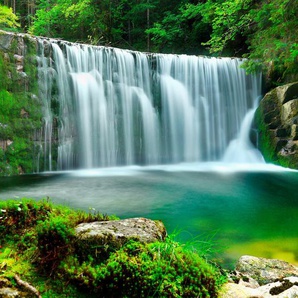 Papermoon Fototapete Emerald Lake Waterfalls, glatt