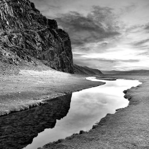 Papermoon Fototapete Landschaft schwarz & weiß