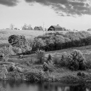 Papermoon Fototapete Landschaft Schwarz & Weiß