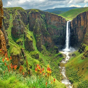 Papermoon Fototapete MALETSUNYANE-WASSERFALL LESOTHO AFRIKA FLUSS BERG