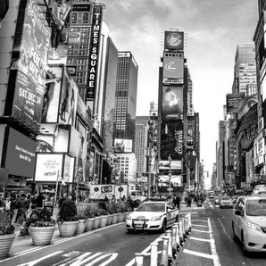 Papermoon Fototapete New York Time square Schwarz & Weiß