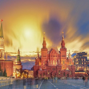 Papermoon Fototapete Red Square Sunset Moscow, glatt