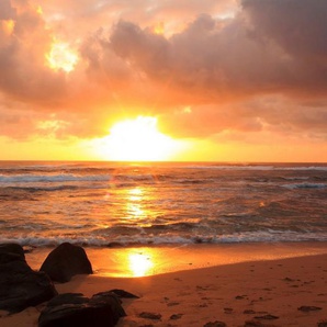 Papermoon Fototapete Sunrise Lihue Beach, glatt