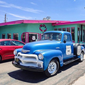 Papermoon Fototapete VINTAGE DINER-OLDTIMER ROUTE 66 AMERIKA RESTAURANT XXL