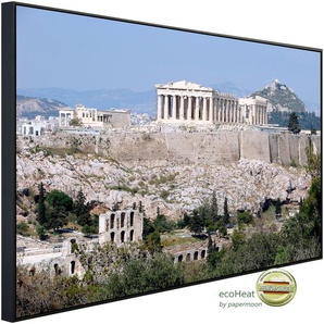 PAPERMOON Infrarotheizung Parthenon Athen Heizkörper sehr angenehme Strahlungswärme Gr. B/H/T: 120 cm x 90 cm x 3 cm, 1200 W, bunt (kunstmotiv im aluminiumrahmen)