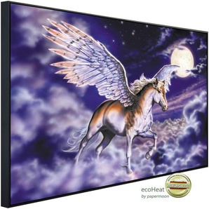 PAPERMOON Infrarotheizung Pegasus Heizkörper sehr angenehme Strahlungswärme Gr. B/H/T: 120 cm x 60 cm x 3 cm, 750 W, bunt (kunstmotiv im aluminiumrahmen)