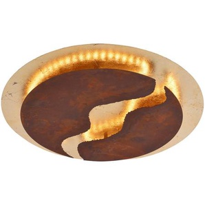 Paul Neuhaus Led-Deckenleuchte, Gold, Rost, Metall, rund,rund, 50x8x50 cm, Lampen & Leuchten, Innenbeleuchtung, Deckenleuchten