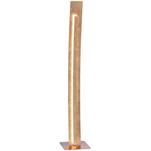 Paul Neuhaus Led-Stehleuchte Nevis, Gold, Metall, rechteckig,rechteckig, 26x140 cm, Schnurschalter, Lampen & Leuchten, Innenbeleuchtung, Stehlampen