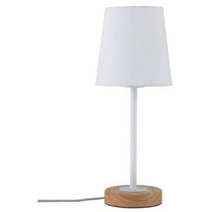 Paulmann Tischleuchte, Weiß, Braun, Holz, Metall, Textil, 40 cm, Lampen & Leuchten, Innenbeleuchtung, Tischlampen, Tischlampen