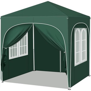 Pavillon, Faltpavillon 2x2 m, Mit 4 Seitenwänden, Partyzelt Wasserabweisend Uv-Schutz 50+, Höhenverstellbarer Gartenpavillon, Mit Tragetasche, Für Outdoor Garten Camping