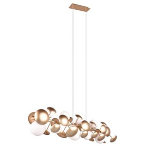 Pendelleuchte Bubble, goldfarbig/weiß, 150 cm