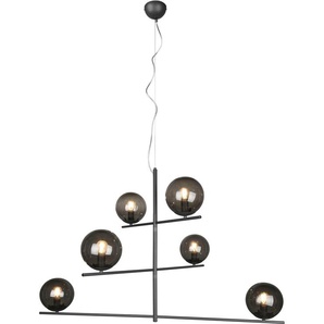 Pendelleuchte TRIO LEUCHTEN Pure Lampen Gr. Höhe: 150,0 cm, grau (anthrazit) Pendelleuchten und Hängeleuchten Hängelampe 6-flammig Glasschirm schwenkbar höhenverstellbar exkl 6xE14