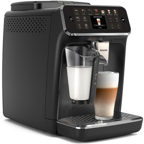 PHILIPS Kaffeevollautomat EP4441/50 4400 Series, 12 Kaffeespezialitäten (heiß oder eisgekühlt) Kaffeevollautomaten LatteGo-Milchsystem, SilentBrew Technologie, Schwarz schwarz Kaffeevollautomat