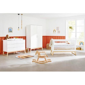 Pinolino Babyzimmer Pinolino Bridge, Weiß, Esche, Holz, Holzwerkstoff, Esche, massiv, 5 Fächer, 6 Schubladen, in verschiedenen Größen erhältlich,zum Juniorbett umbaubar, höhenverstellbar, Sprossen mit Normabstand, Aufbauanleitung im Karton, Lattenrost